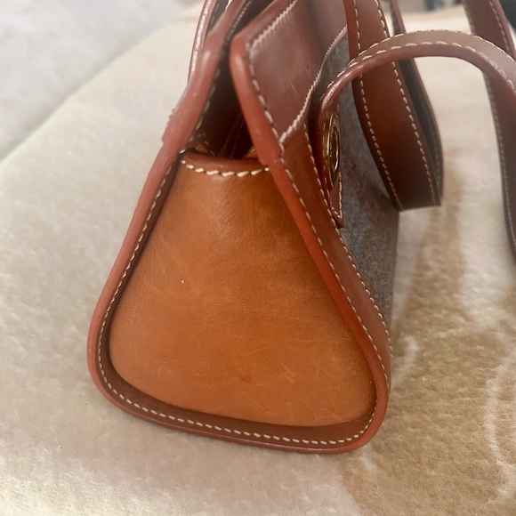 Rare Loro Piana Brown & Plaid Blue Leather Handbag - Picture 14 of 15